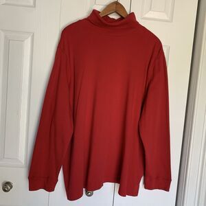 LAURA SCOTT Women's Turtleneck Pullover Plus Size 24/26W Red Cotton